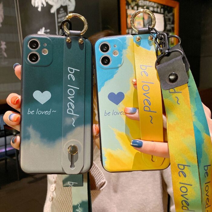 Adorable Phone Case with Wristband in Watercolor, Elegant Phone Cases