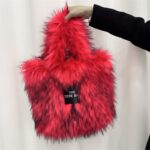 Luxury Fluff Designer The Tote Bags resale for Women, Furry Leather Purse for Women