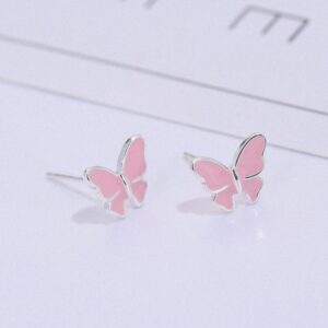 Whimsical Butterfly Dreams, Sterling Silver Literary Stud Earrings