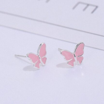Whimsical Butterfly Dreams, Sterling Silver Literary Stud Earrings