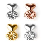 Heartfelt Support Aid-Level Heart Stud Earrings with Buckle Fasteners