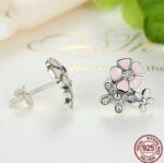 Cherry Blossom Bloom Sterling Silver Daisy Earrings