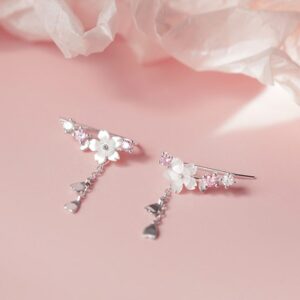 Blossom Elegance: Super Fairy Flower Earrings with Exquisite Pendant