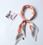 Versatile Square Scarf Shawl with Dot Print for Hair and Neck