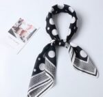 Versatile Square Scarf Shawl with Dot Print for Hair and Neck