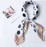 Versatile Square Scarf Shawl with Dot Print for Hair and Neck