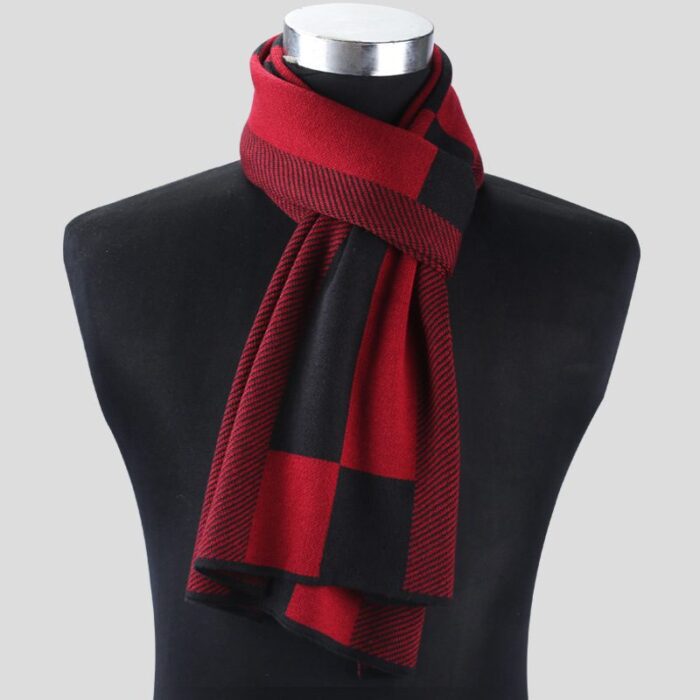 Classic Plaid Knitted Men's Scarf