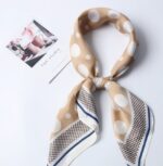 Versatile Square Scarf Shawl with Dot Print for Hair and Neck