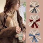 Stay Cozy in Style: Color-Blocked Knitted Scarf for Women, Ideal for Autumn and Winter