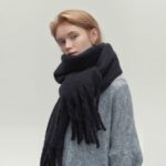 Versatile Winter Scarf with Tassels – Soft and Warm Solid Color Shawl for Women’s Fashion