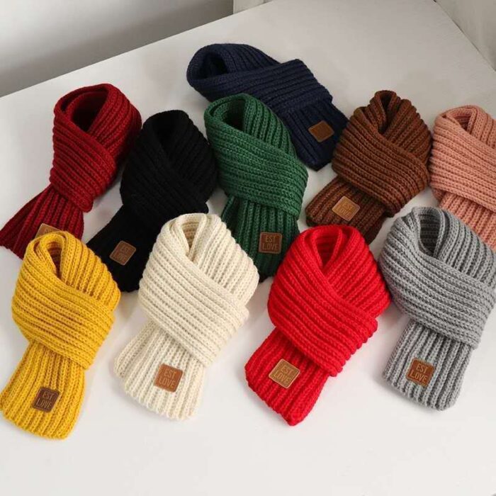 Warm Knitted Children’s Scarf for Autumn and Winter