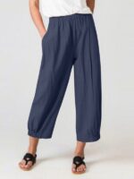 Stylish Women’s Loose Straight Trousers in a Solid Color