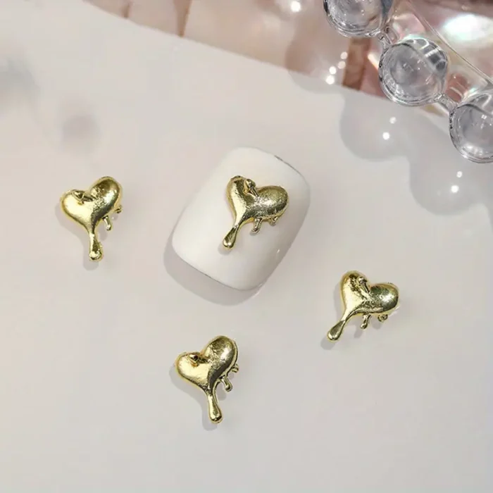 10pcs 3D Heart Nail Charms | Stylish DIY Nail Art Jewelry for a Touch of Love