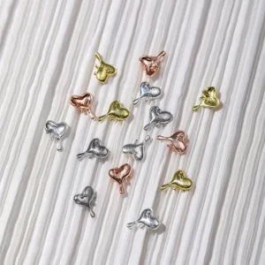 10pcs 3D Heart Nail Charms | Stylish DIY Nail Art Jewelry for a Touch of Love