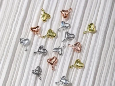 10pcs 3D Heart Nail Charms | Stylish DIY Nail Art Jewelry for a Touch of Love