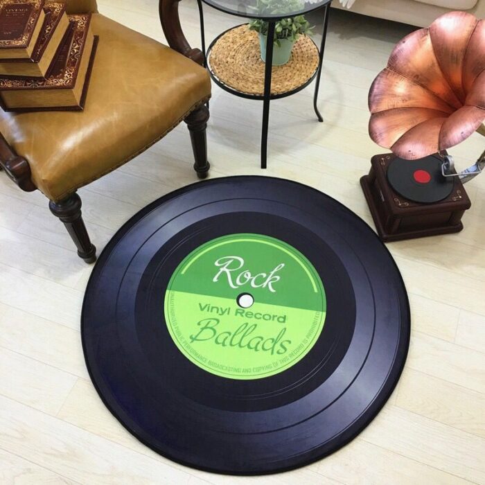 Round Retro Disc Dining Table Rug – Vintage Style Home Décor
