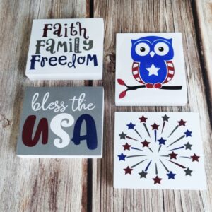 American Independence Day Wooden Decorations – Creative Desktop Décor for American National Day and Home Décor