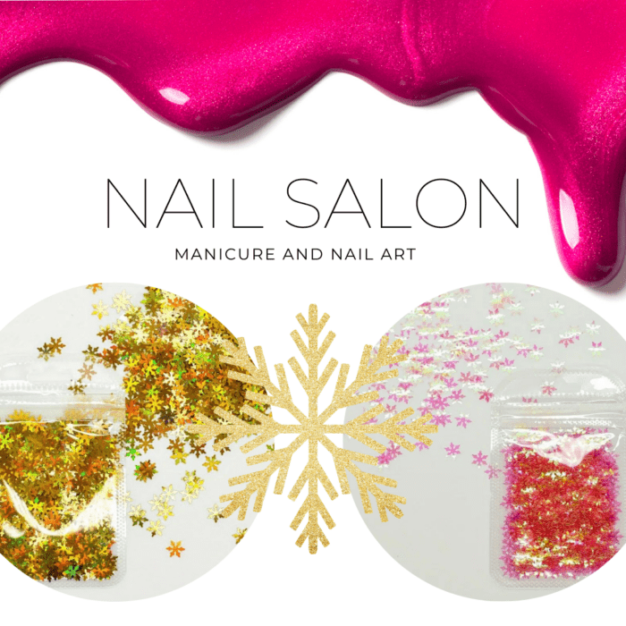 Ultrathin 3D Snowflake Nail Glitter Sequins/ Laser Sparkly Snowflakes for Nail Art Decorations, Perfect for Fingernails and Toenails