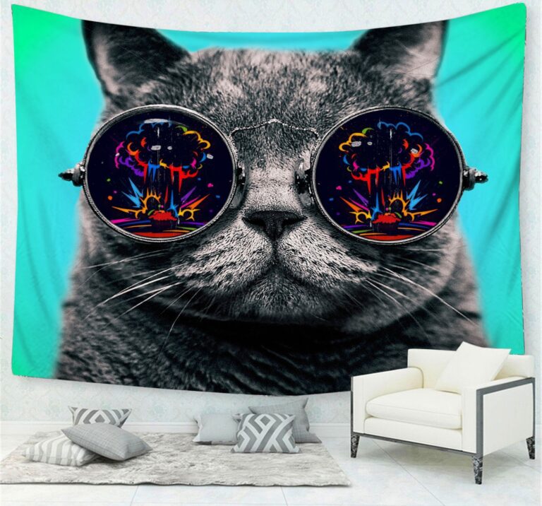 Cute Cat Tapestry – Aesthetic Living Room House Decoration, Wall Hanging, and Room Decor