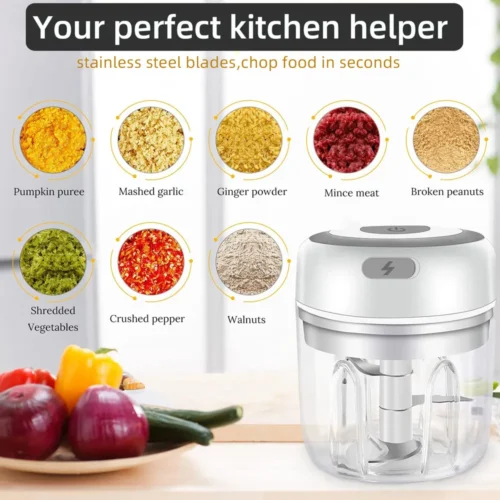 Mini Garlic Masher and Meat Grinder - Portable Vegetable Chopper for Effortless Food Prep