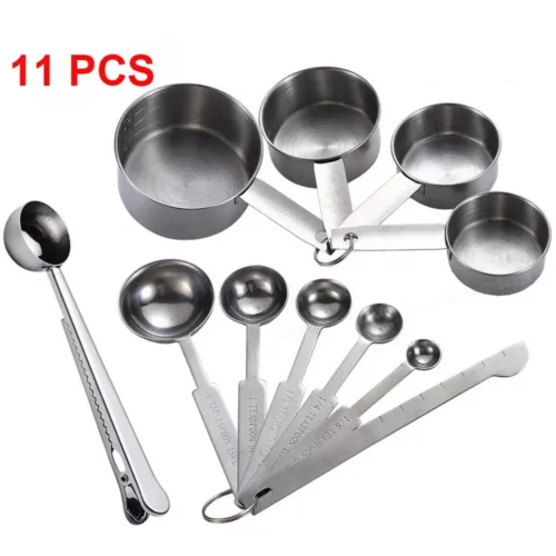UPORS Premium Stainless Steel Measuring Cups and Spoons Set