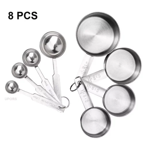 UPORS Premium Stainless Steel Measuring Cups and Spoons Set