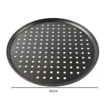 Round Deep Dish Pizza Baking Pan – Nonstick Carbon Steel Pizza Crisper Tray with Holes for Perfectly Crispy Crusts