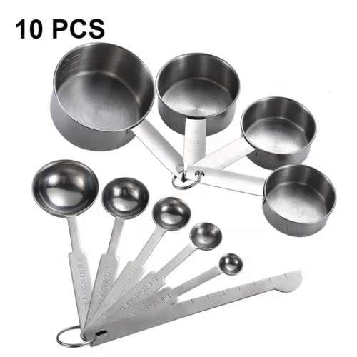 UPORS Premium Stainless Steel Measuring Cups and Spoons Set