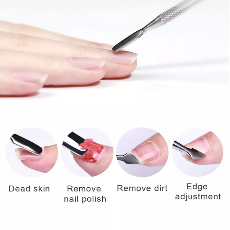 Stainless Steel Cuticle Pusher and Nail Polish Remover Tool: Efficiently Clean Gel Nail Polish and Peels for Flawless Manicures