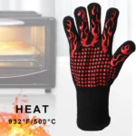 Heat Resistant Oven Mitts - Non-Slip and Flame Retardant Microwave, Oven Gloves, and BBQ