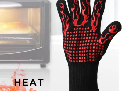Heat Resistant Oven Mitts Non Slip Flame Retardant Microwave Oven Gloves and BBQ Gloves