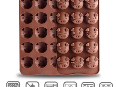 15 Hole Pig Silicone Chocolate Mold for Fondant and Decorative Baking