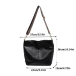 High-Capacity, Simple Wide Strap Bucket Crossbody Bag for Fashionable Women