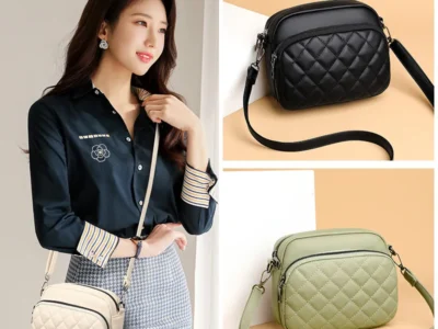 Elegant Leather Crossbody Bag with Organizer, Perfect for Casual Activities