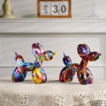 Colorful Graffiti Balloon Dog Resin Figurines