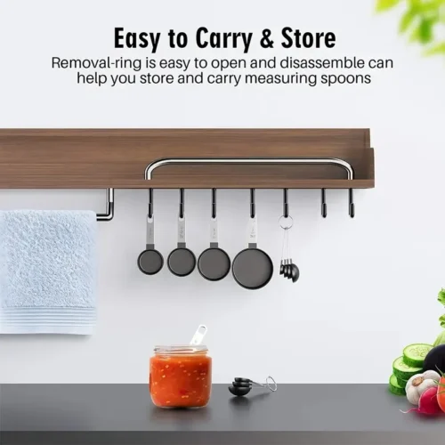 8-Piece Measuring Cups and Spoons Set with Stainless Steel Handles