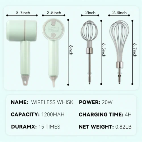Portable Electric Food Processor Set - Multifunctional Blender, Hand Mixer, Egg Beater & Milk Frother