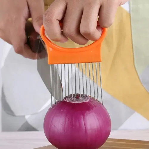 Stainless Steel Potato Chip Maker and Onion Holder - Effortless Kitchen Chopping Tool