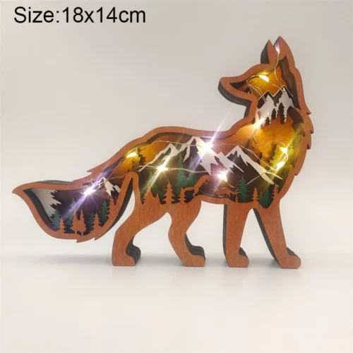 Creative Animal Wooden Table Lamp: Battery-Operated LED Night Light