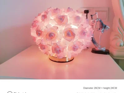 LED Rose Flower Bonsai Tree Table Lamp – Night Lights Garland for Bedroom Decoration and Christmas Lights