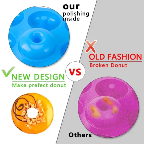 6-Hole Silicone Donut Mold Baking Pan - Non-Stick Pastry and Dessert Tool