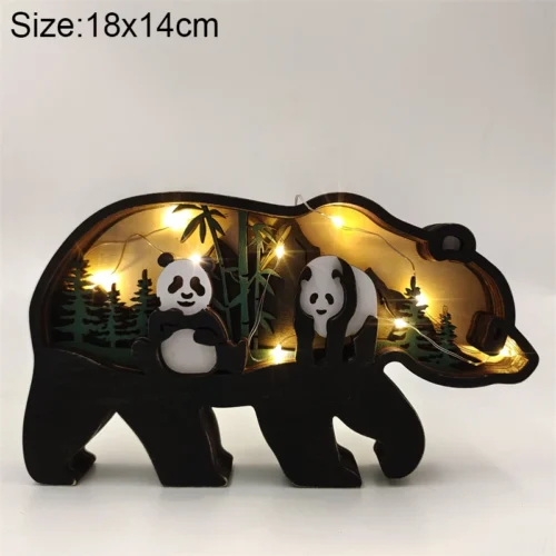 Creative Animal Wooden Table Lamp: Battery-Operated LED Night Light