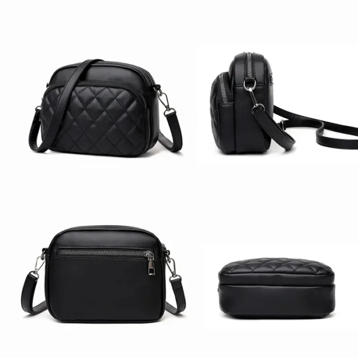 Elegant Leather Crossbody Bag with Organizer, Perfect for Casual Activities