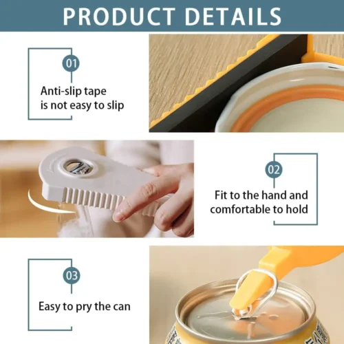 Multifunctional Can Opener for Bottles, Jars, and Beverages