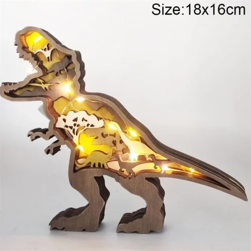 Creative Animal Wooden Table Lamp: Battery-Operated LED Night Light