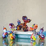 Colorful Graffiti Balloon Dog Resin Figurines