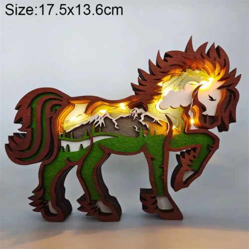 Creative Animal Wooden Table Lamp: Battery-Operated LED Night Light