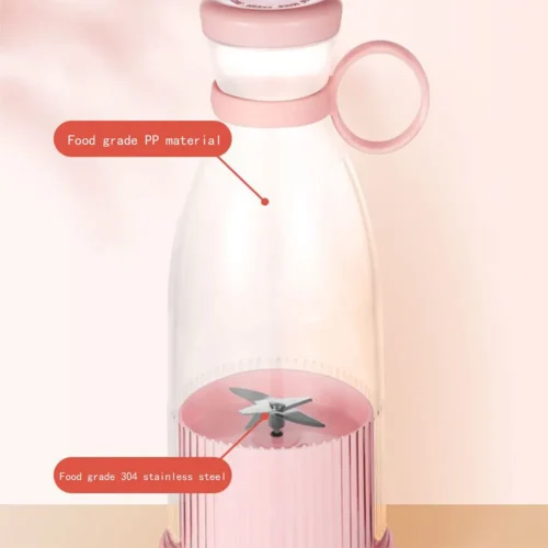 USB Rechargeable Mini Electric Blender - Portable Juice Bottle for Smoothies and Ice