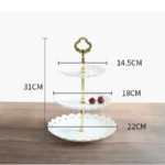 3-Tier Cupcake Stand Fruit Plate Holder Desserts Snack Candy Buffet Stand Tower for Christmas Wedding Party Cake Dessert Tray