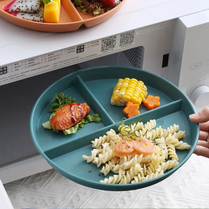 Eco-Friendly Wheat Straw Divided Plate - Versatile Compartment Plate for Fruit Salad, Food Tray, and Dinner